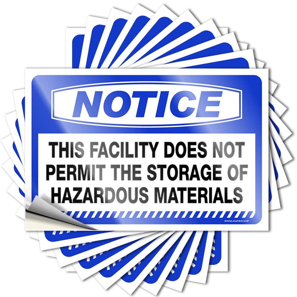 Label Man Decor Notice This Facility Does Not Permit The Storage of Hazardous Materials Teacher Appreciation Bulk Indoors & Out | Adult for Cave Signs Vintage Funny(12X18CM-6Pcs)
