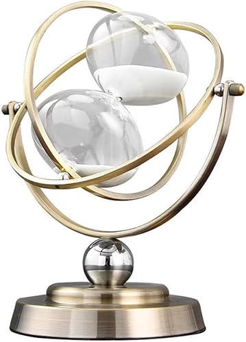 Reloj de hora con arena, reloj de arena vintage, temporizador de arena giratorio de 720 de metal, 60 minutos, reloj de arena de vidrio de 1 hora,