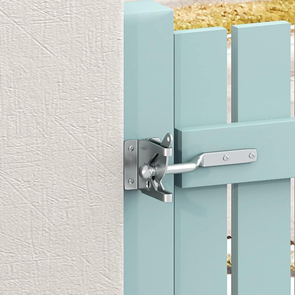 dophee Self Locking Gate Latch, Solid Steel Auto Door Bolt Lock Hasp Automatic Gravity Lever for Wooden Garden Fence Shed Farm Outdoor Fittings, 116x43mm/4.57"x1.69"