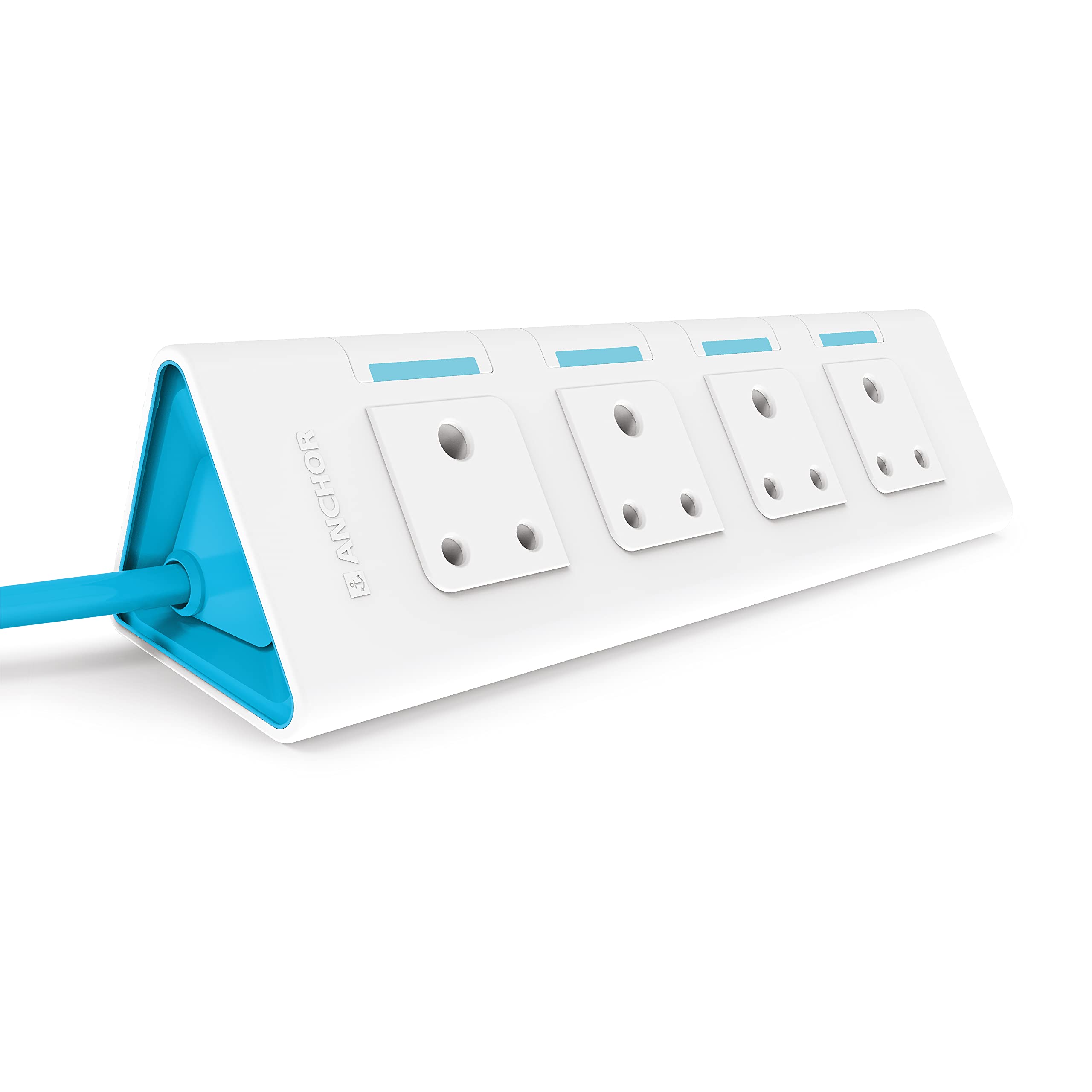 anchor by panasonic 22062 6A Power Strip 4 Socket Spike Guard 4 Switch, 1.5 Mtr (White & Blue), Blue & White (B0968LHCT8) Amazon Price History, Amazon Price Tracker