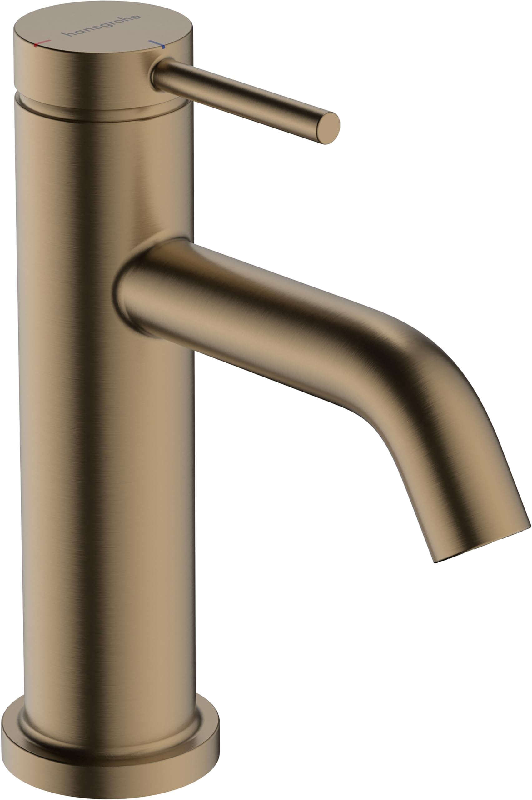 Hansgrohe Brushed Bronze Tecturis S - Bathroom Tap Without Waste Set, Energy-Saving (Coolstart), Bathroom Sink Water Tap With Spout Height 80Mm, Bathroom Mixer Tap Water-Saving (Ecosmart+), 73301140