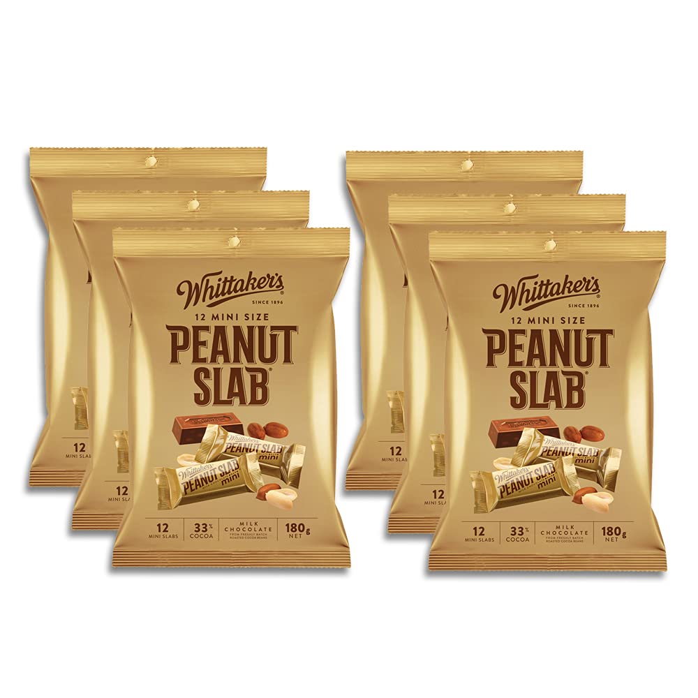 Whittaker's Share Pack Mini Slab Peanut 180g (Pack of 6) （Made in New Zealand）