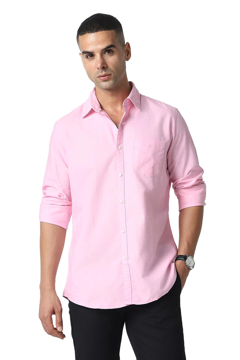 van heusen Men's 100% Cotton Solid Regular Fit Casual Shirt-picture-40
