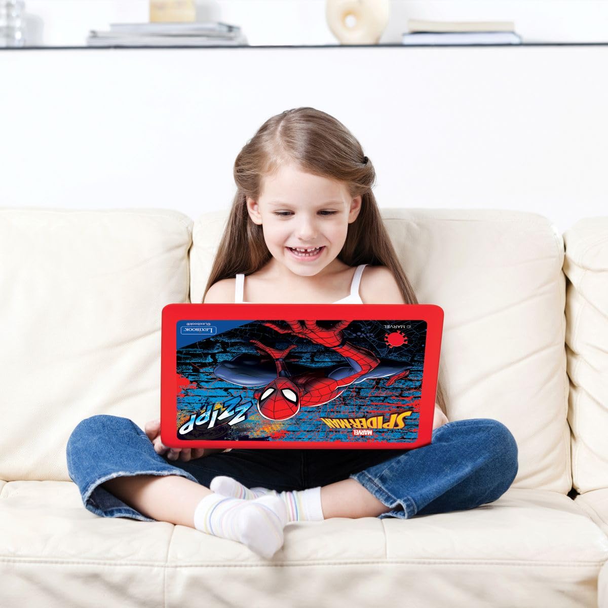 Lexibook, Spiderman, dwujęzyczny holenderski i francuski komputer edukacyjny, 164 aktywności, matematyka, gry logiczne, tryb muzyczny, ekran LCD, design Spiderman, czerwony/niebieski, JC601SPi10LXB