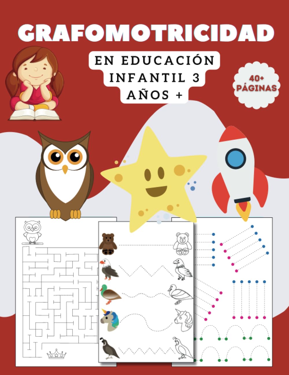 Grafomotricidad En Educación Infantil 3 Años +: Cuaderno de Trazos y Preescritura para Mejorar el Manejo del Lápiz y la Psicomotricidad Fina 3, 4 y 5 ... Infantil (Repasar Líneas, Formas, Dibujos)