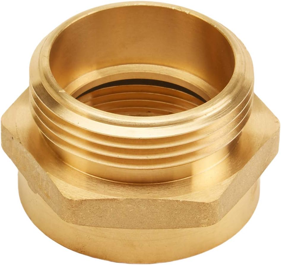 Brass 1 1/2" Female NPSH to 1 1/2" Male NH Fire Hose Adapter