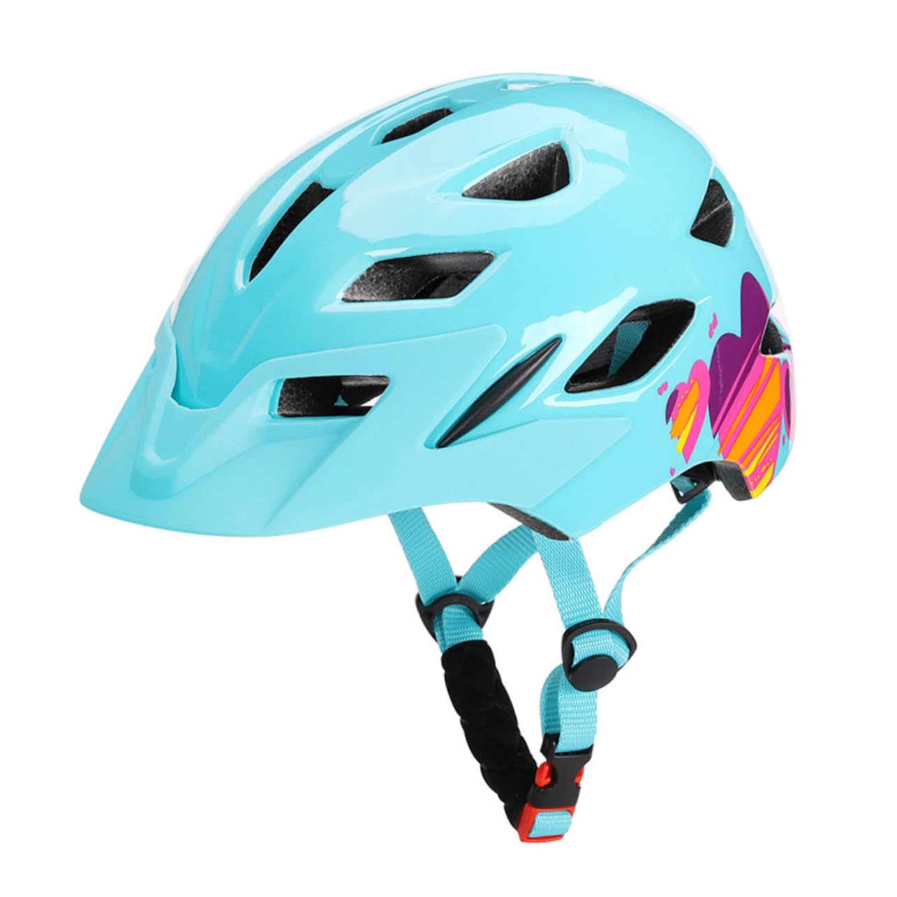 TOYANDONA Casco para Niños Bicicleta y Patinaje, Casco Deportivo Azul Transpirable y Ligero, Luces Led Traseras, Tamaño Ajustado para Seguridad Infantil Scooter y Skate Al Aire Libre
