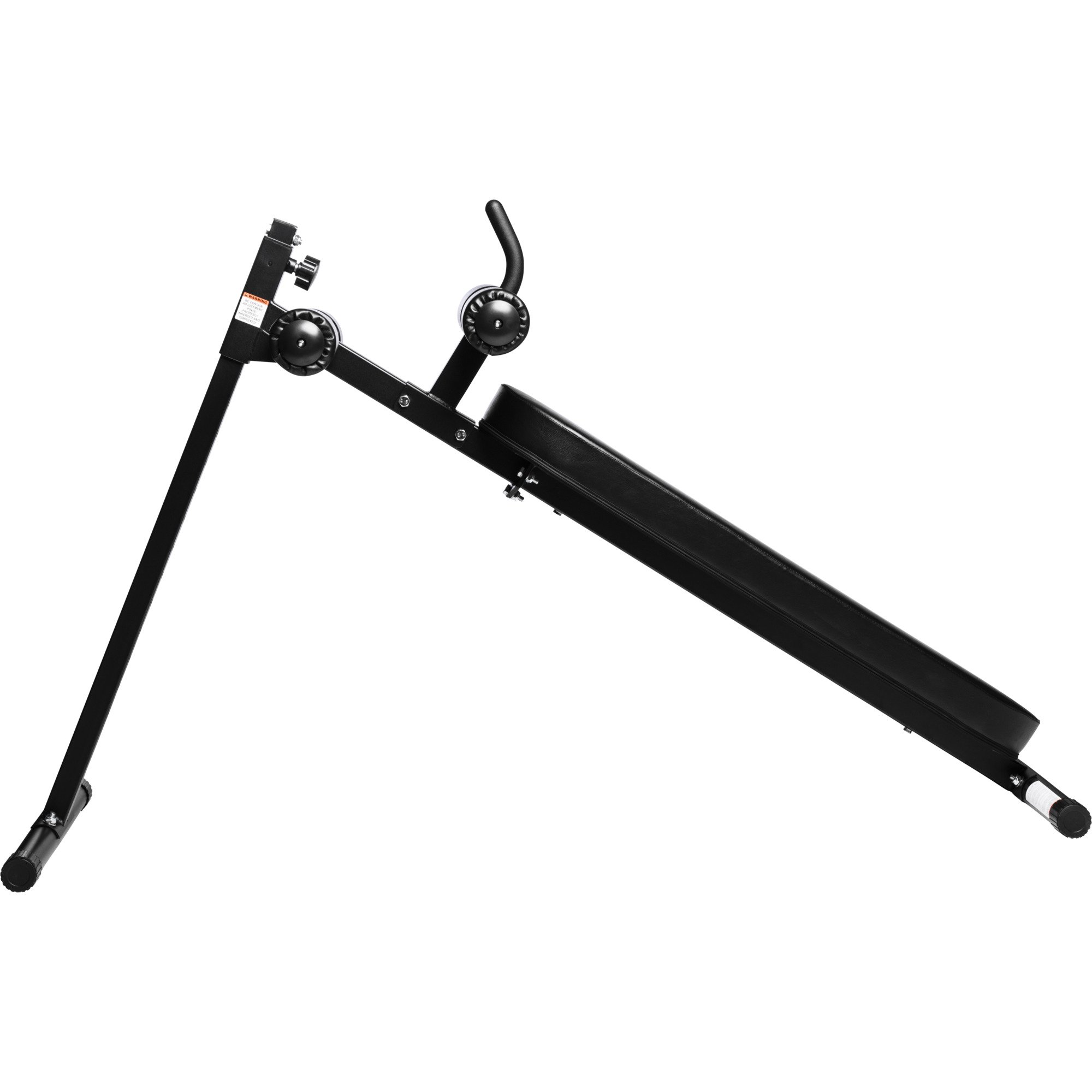 GORILLA SPORTS® Sit Up Bank 18-fach verstellbar, bis 200 kg, Stahl, Schwarz | Mit gepolsterter Bein- und Kniestütze, 4,75–100° Winkel und rutschfesten Füßen; Bauchtrainer, Rückentrainer, Fitnessbank