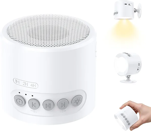 Wall Mounted Light White Noise Sound Machine for Noise Canceling- 30 Soothing Sounds, Motion Sensor & Timers, Sleep Baby Soother, Night Light, 2200mAh Rechargeable Wall Sconce Lamp for Bedroom Nursery