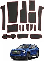 Vista 17 de Alfombrillas de ranura de puerta Acadia 2025 2026 para accesorios GMC Acadia 2026, alfombrillas de goma interior antideslizantes, forro de consola