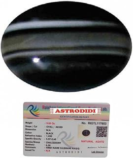 ASTRODIDI Black Sulemani Hakik Stone with Lab Report | Other Name of This Gemstone Aqeeq Agate Black Akik Kala Haqiq (6-8 ... Price In India