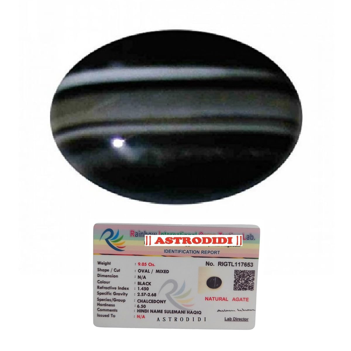 ASTRODIDI Black Sulemani Hakik Stone with Lab Report | Other Name of This Gemstone Aqeeq Agate Black Akik Kala Haqiq (6-8 ... - Review, Price and Buying Guide
