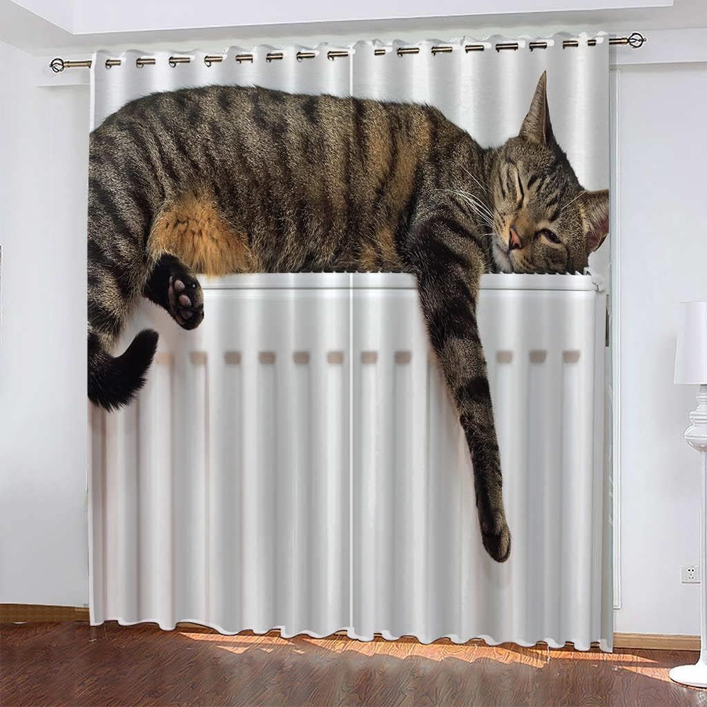 Rideau occultant thermique isolant anti chaleur pour fenetre chat 3D