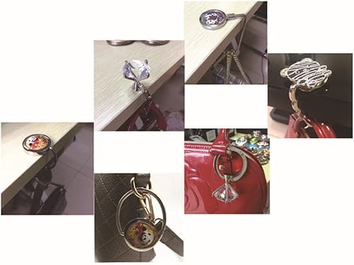 Miniatura 7 de Múltiples corazones estilo Premium plegable bolso bolso bolso percha mesa gancho titular (azul)