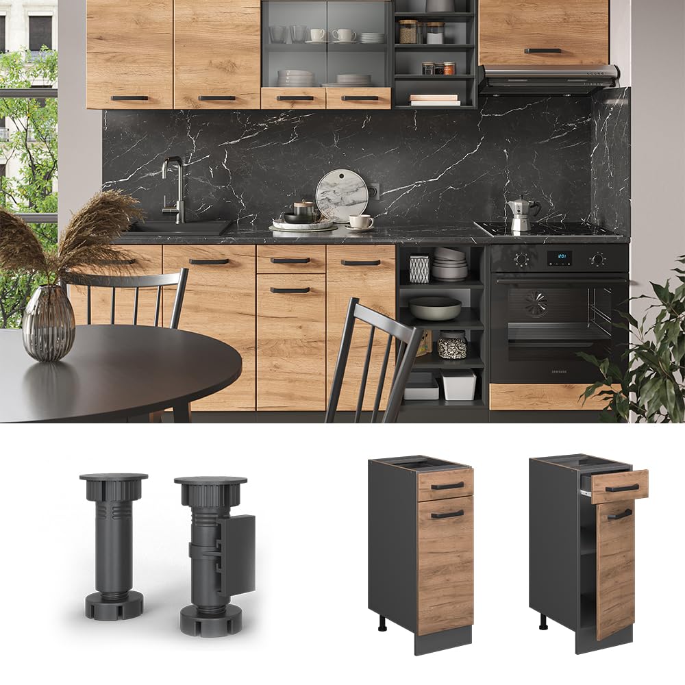 Vicco Mueble bajo de Cocina R-Line, Roble Dorado, 30 cm sin encimera, para combinación Libre Dentro de Sistemas de Cocina modulares