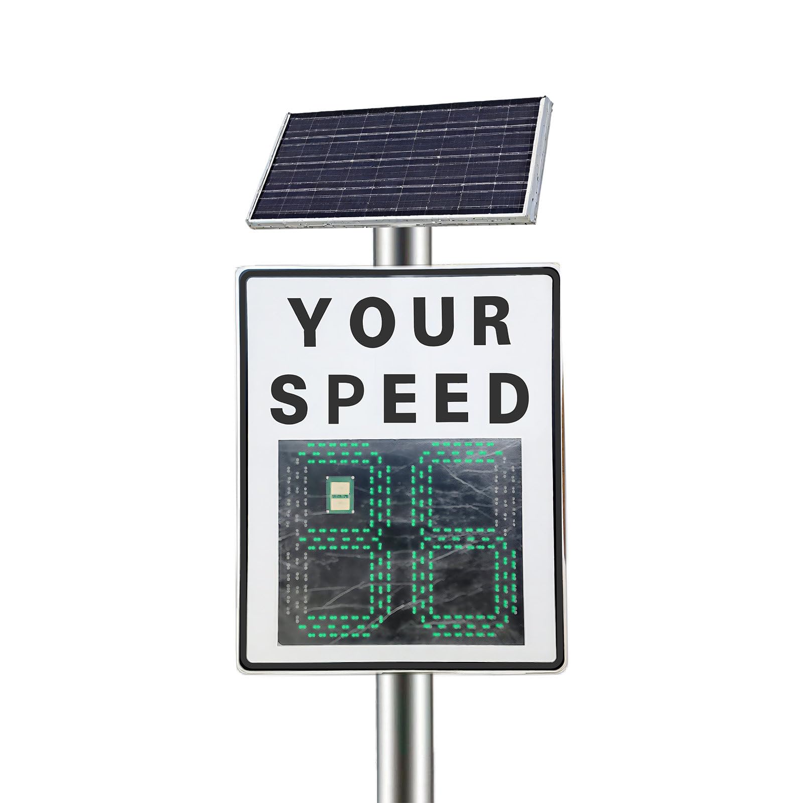 Cielobloen Multicolor Solar Powered Your Speed Led Radar Speed Display Sign, Solar Radar Speed Limit Sign – 23.6×35.4Inch, 200M Visibility, Red/Green Led, Ip65, Radar Feedback For Road Safety