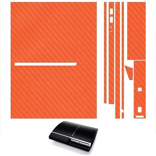 Mygoodprice - Sticker autocollant aspect carbone 3D skin pour Playstation 3 PS3 Fat Orange