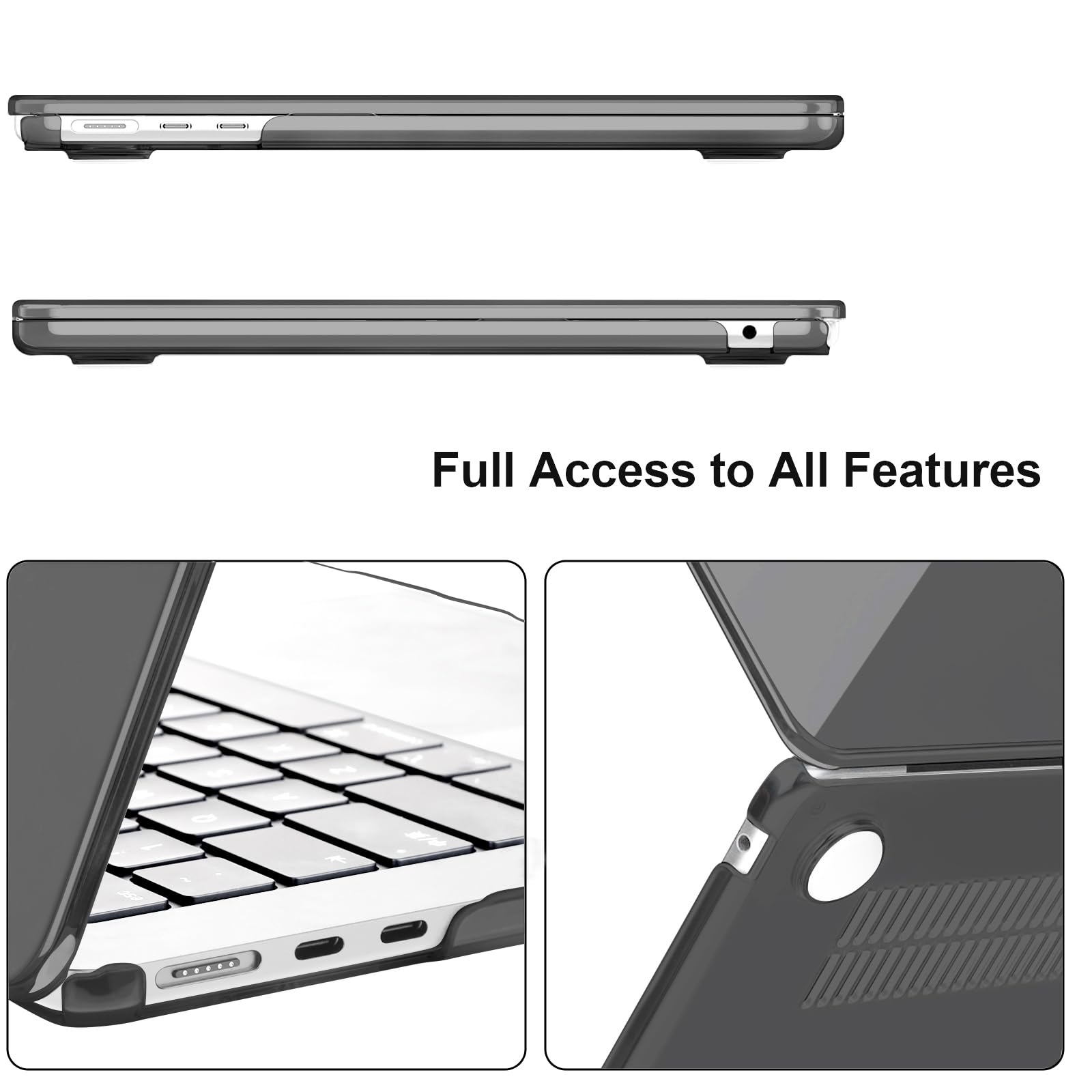 TECOOL Funda para MacBook Pro 13 Pulgadas 2016-2022 (M2 M1 A2338 A2289 A2251 A2159 A1989 A1706) con Touch Bar, Carcasa de Plástico Ultrafina y Cubierta del Teclado UE, Negro — view 66