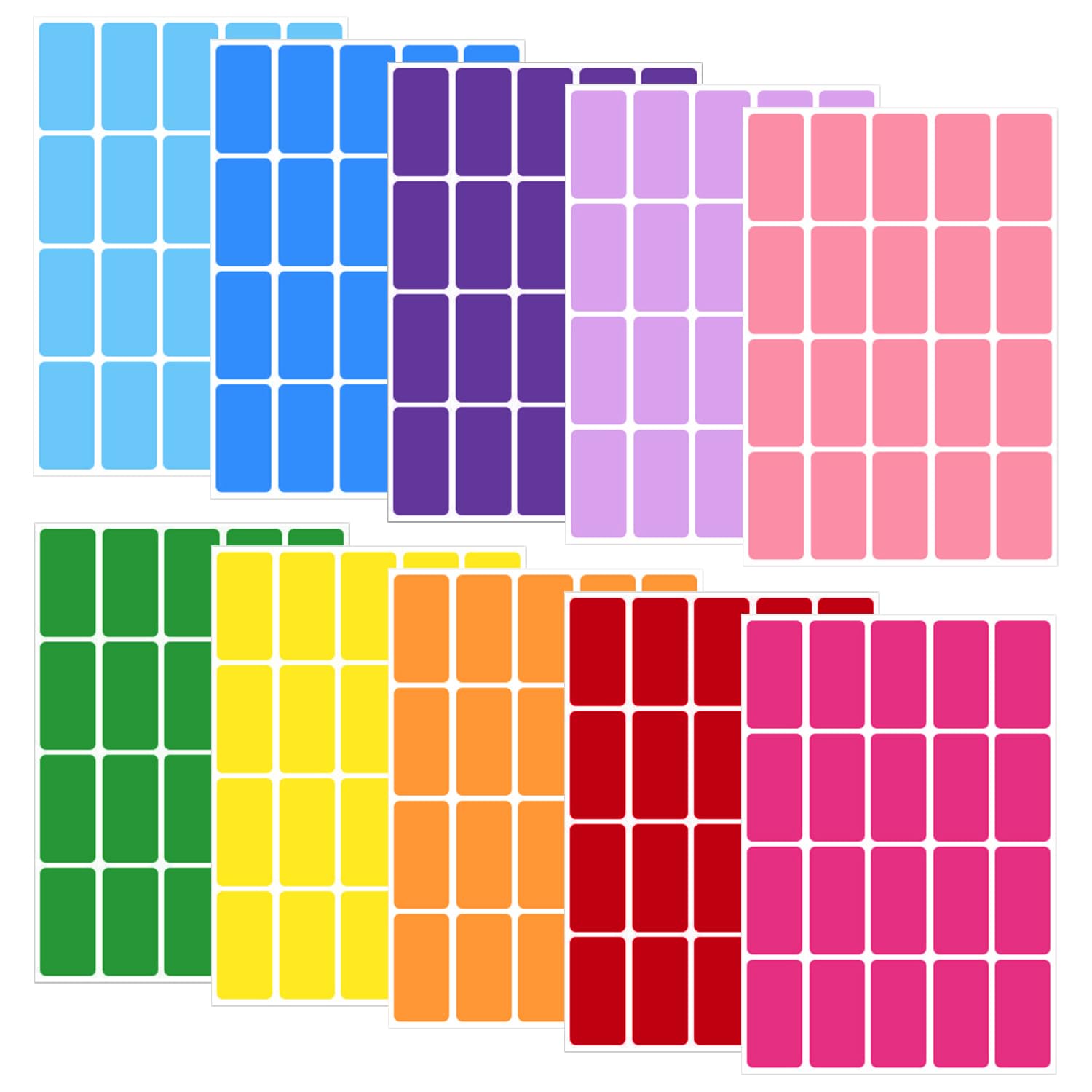 SYEYCW 400 Pack Labels Stickers, Rectangular Coloured Sticker Label, 40 mm Γ 19 mm, Rainbow Coloured Coding Sticky Price Label, Small Color Coding Labels Assorted Stickers, 10 Colors