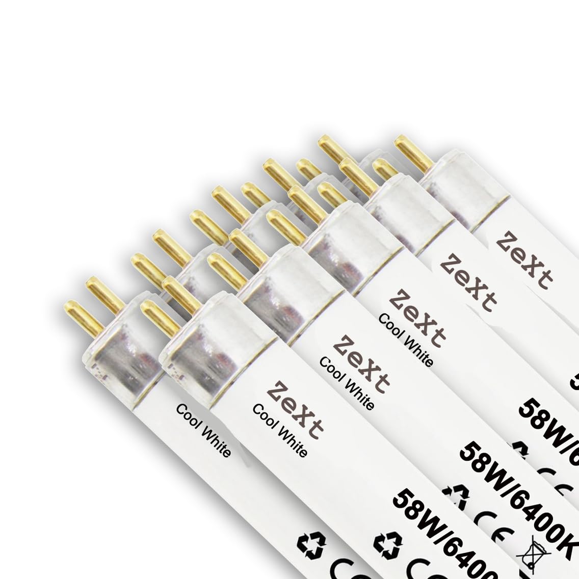 ZeXt Lot de 10 tubes fluorescents 58 W 864 6400 K Lumière du jour 150 cm T8
