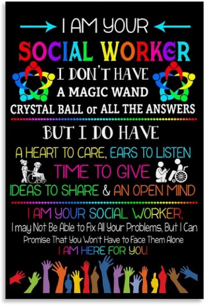 rayprint I Am Your Social Worker Tin Poster Social Worker Metal Signs Retro Office Club Decor Plaque Wall Decoration 8x12 Inches