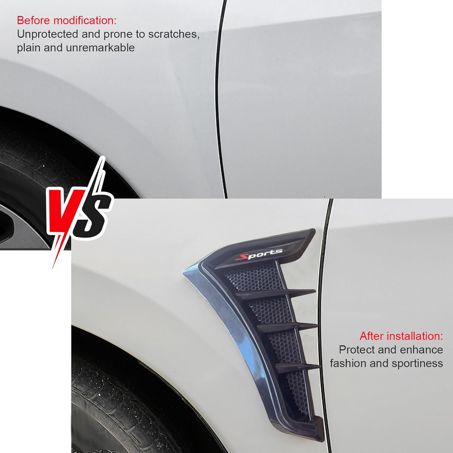 2 Pezzi Spoiler Canard Paraurti Anteriore per Fiat Tipo Kombi 358 I 2016-2020, Protezione Paraurti Splitter Winglets Fibra di Carbonio Spoiler Veicolo