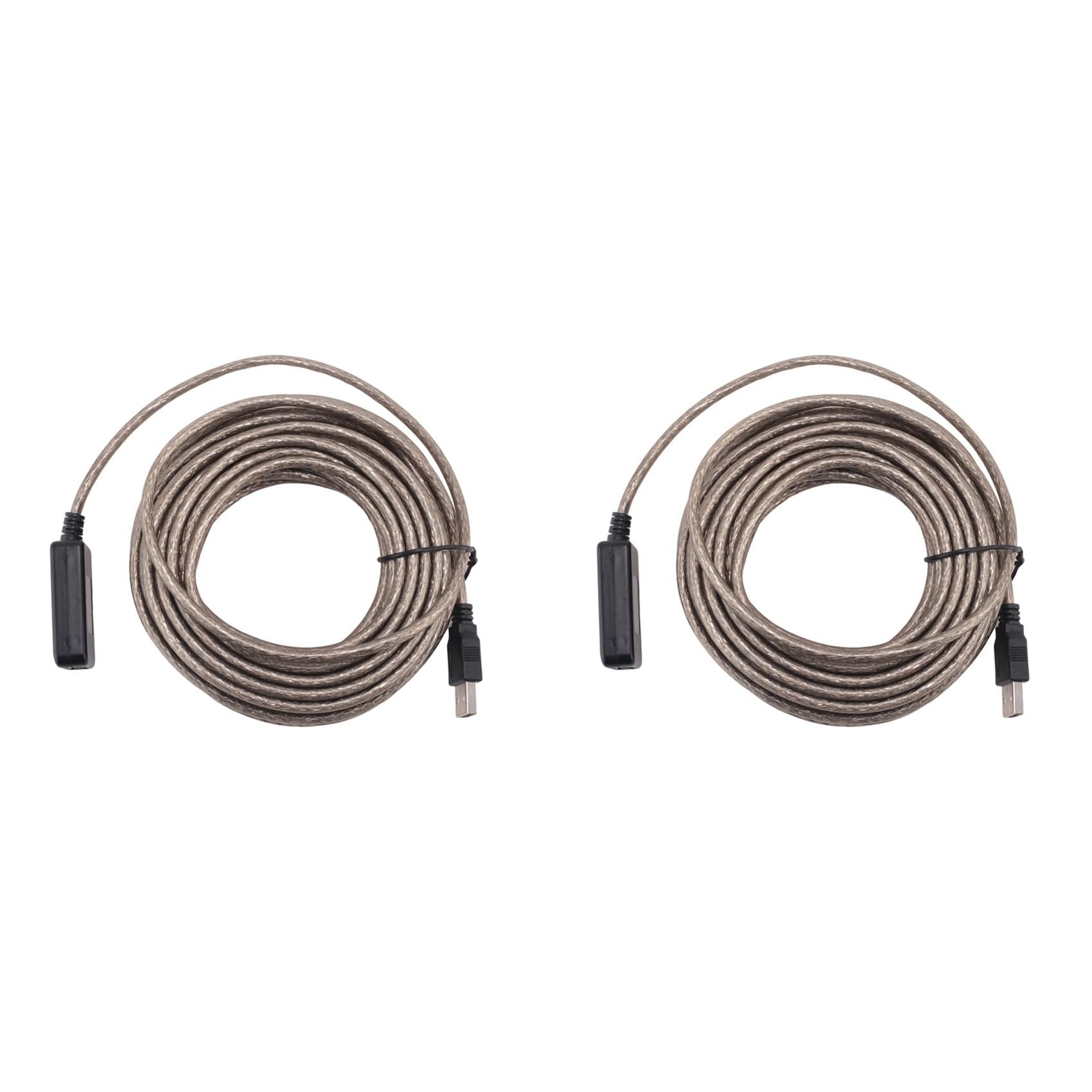 Xnuiasqe 2pcs 10M USB 2.0 Extension Active/Repeater 480 Active USB Extension Cable