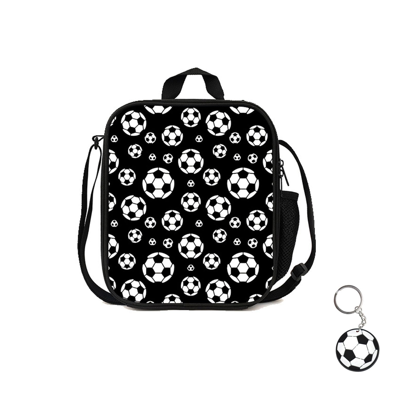 BOFYTR 2-Piece Football Lunch Bag and Keychain Set for Boys