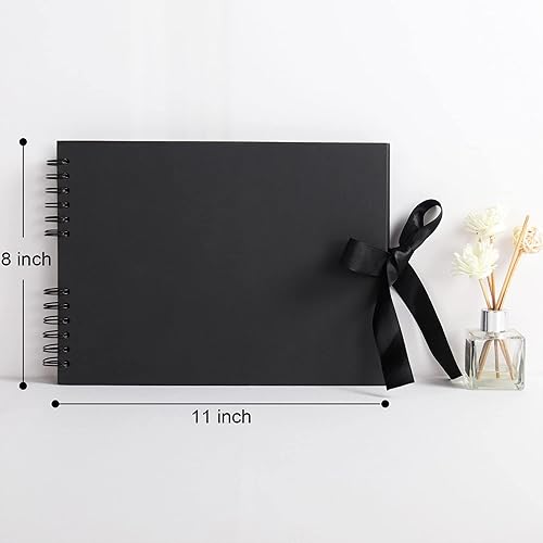 Miniatura 4 de Vienrose Álbum de fotos para álbumes de recortes, juego de bricolaje con calcomanías y bolígrafos coloridos, tapa dura, libro de fotos de 11 x 8