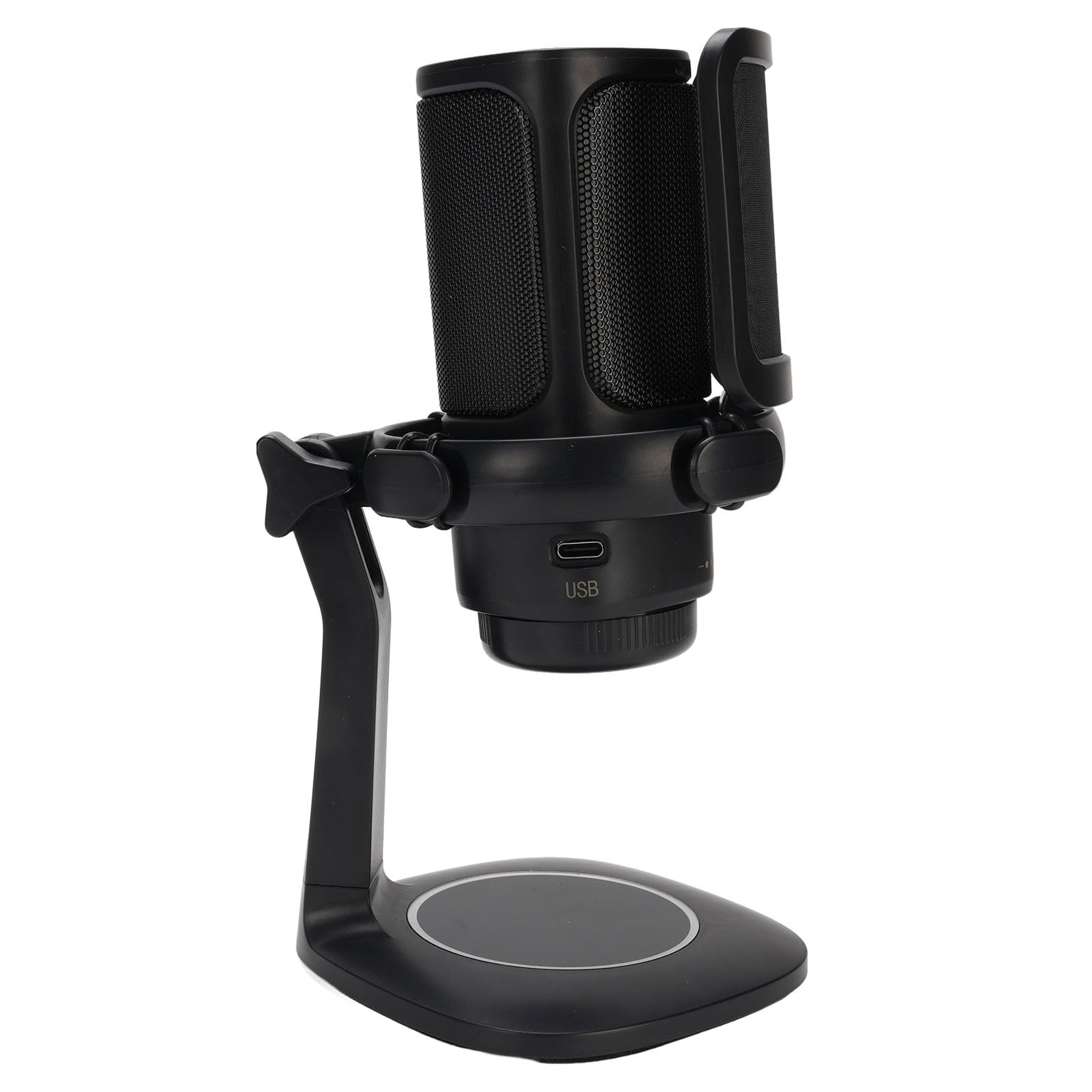 Sxhlseller Microfono USB da Gioco per PC, Microfono da Tavolo a Condensatore Cardioide con Illuminazione RGB, Filtro Anti-pop, Disattivazione Audio con Sensore Tattile, Controllo Volume, Riduzione