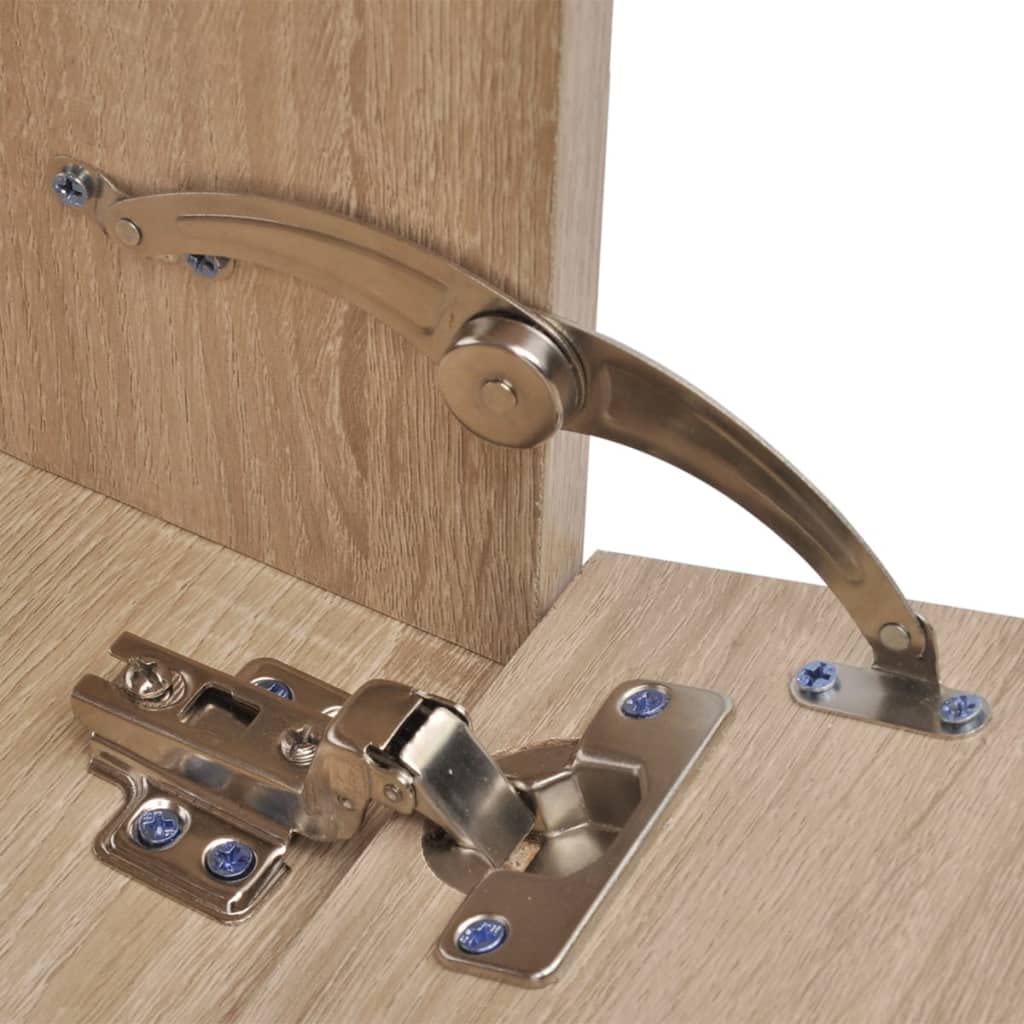 Set di mobili da bagno da 8 pezzi, beige, con mobiletto sottolavabo, 2 specchi, 3 ripiani, 2 lavandini in ceramica bianca, combinazione di spazio per bagno, ospiti, WC, zona doccia