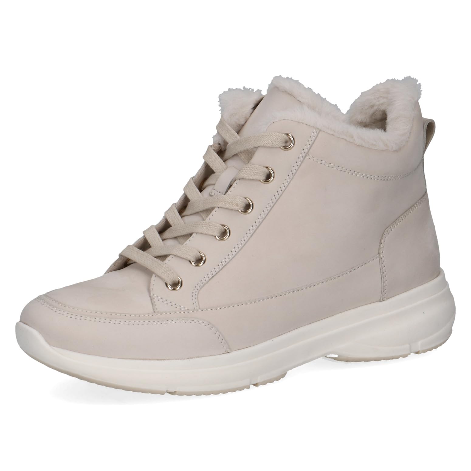 CAPRICE women's ankle-high boots lined, Beige (Snow Nubuc), 6.5 UK