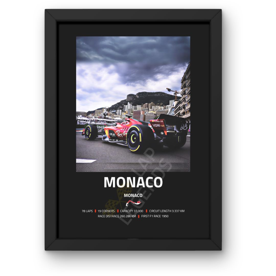 Lap Legends Monaco F1 Track Framed Display Gift