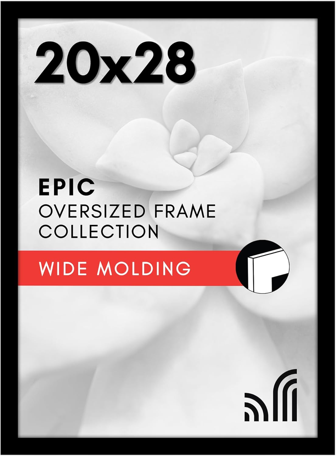 Americanflat 20x28 Picture Frame with Polished Plexiglass - Black Picture Frame - Wide Photo Frames Made of Engineered Wood for Vertical or Horizontal Wall Display - Epic Collection - Black Black 20x28