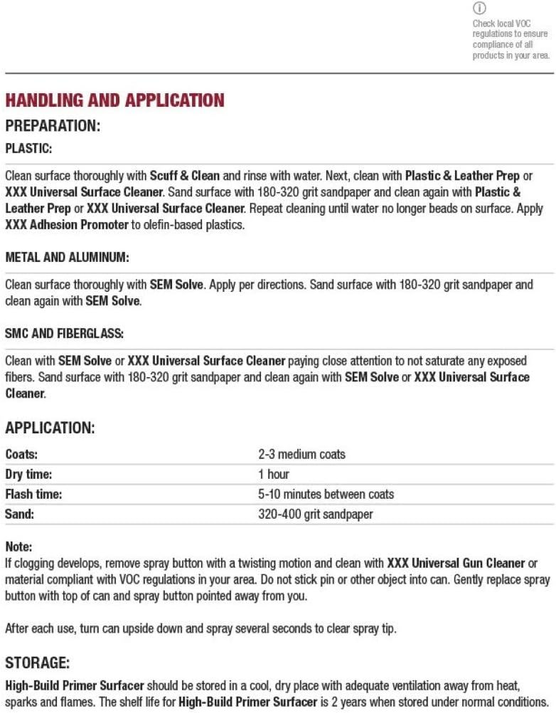 High-Build Primer Surfacer Gray 16 oz. (2/Pack) | Gray Spray Paint | Automotive Primer | 2-Pack