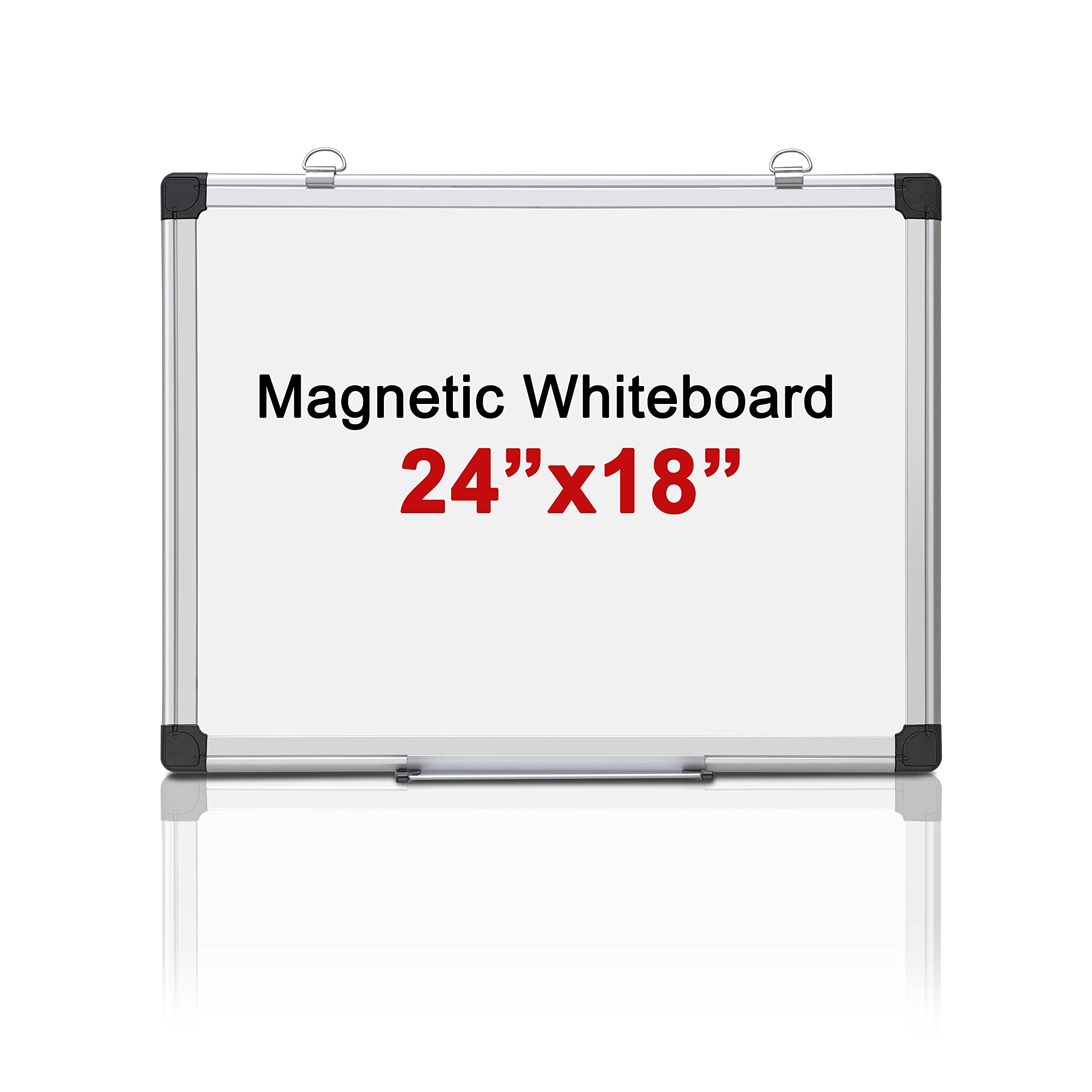 Dry Erase Board, White Board Dry Erase 24" x 18", Magnetic White Boards for Walls, Aluminum Frame Hanging Whiteboard for Home School Office
