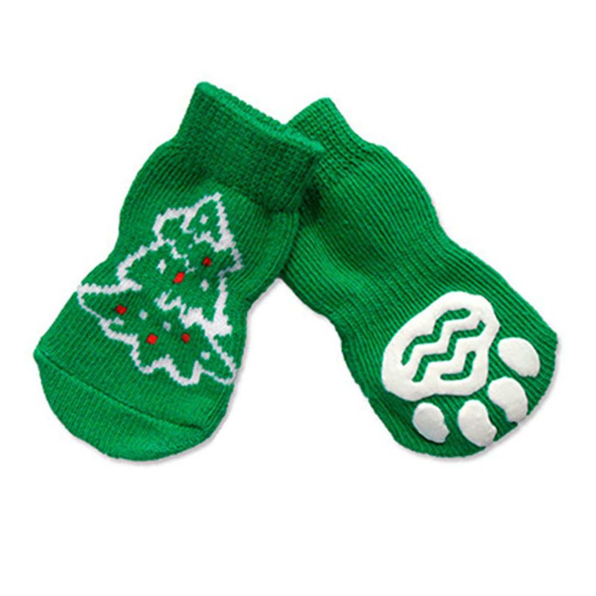 COLLBATH Pet Warm Socks Christmas Cat Stockings 4pcs Set Vintage Christmas Tree Theme