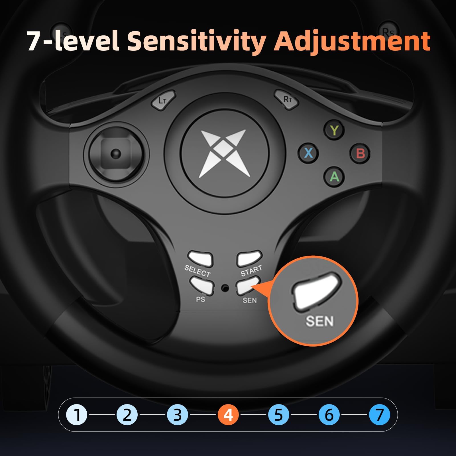 DOYO PS4 con volante da gioco, Volante per PC con vibrazione e ritorno di forza, volante PS4 a 270° con pedali, volante da gioco per PC, PS4, Xbox ONE, Xbox 360, Xbox Series X/S, PS3, Switch, Android