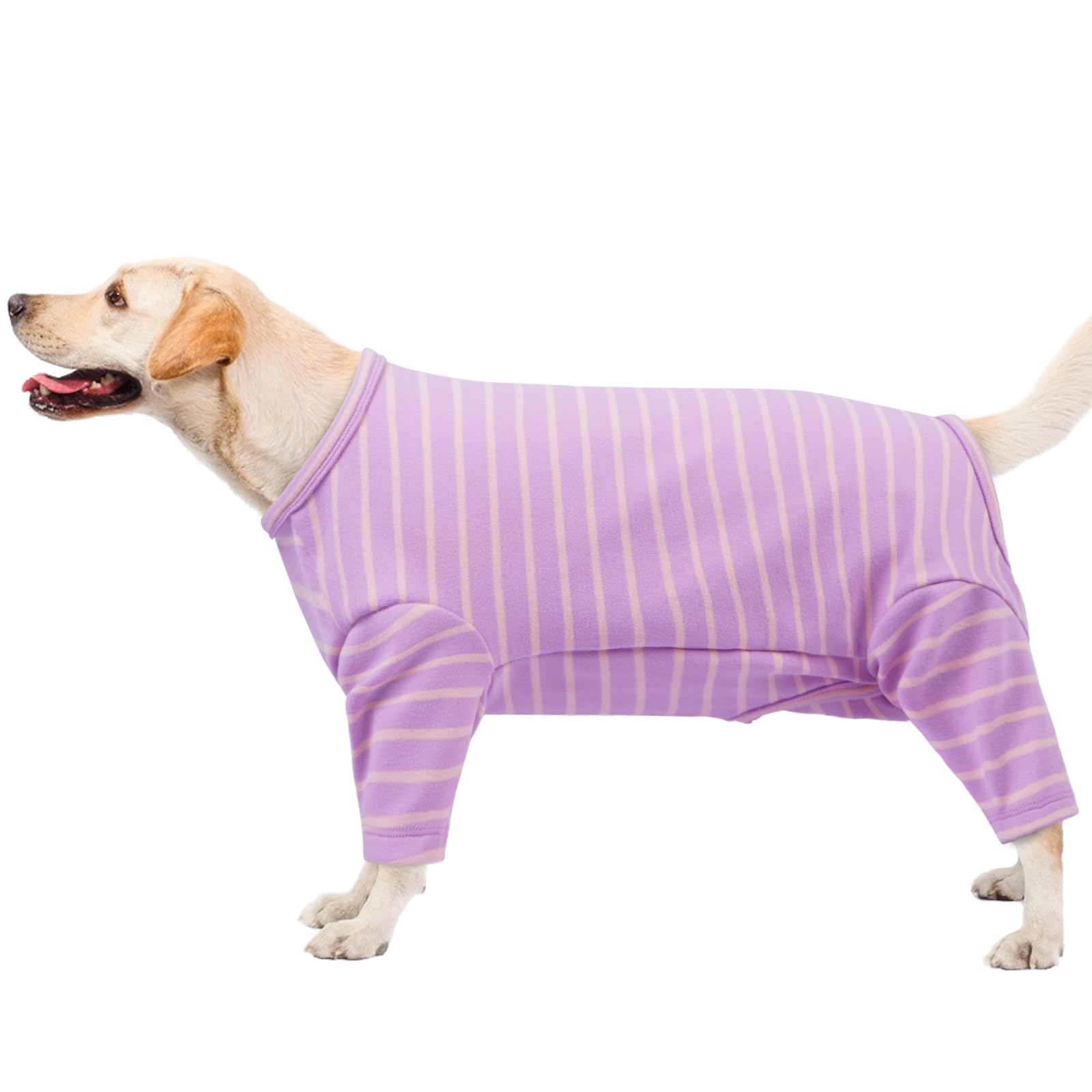 Dog Pyjamas for Medium Dogs Fleece Dog Vest Stretchy Four-Legged Clothes(Purple, 3XL), XXX-Large