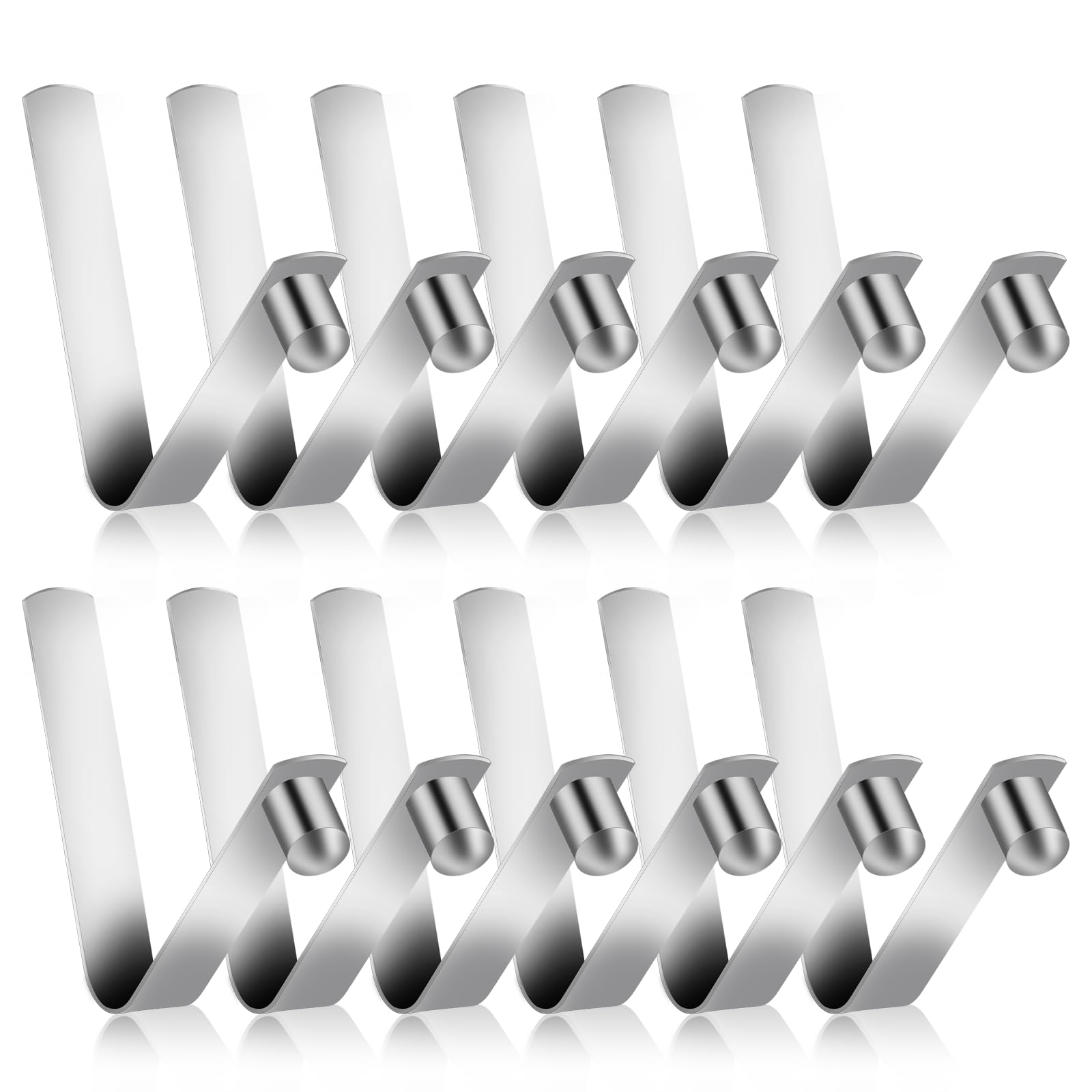 Sliverdew 12 Pieces Tent Pole Clips Tent Pole Push Button Spring Clip Stainless Steel Kayak Spring Snap Tube Locking Pin Clips for Kayak Paddle Camping Tent Pole
