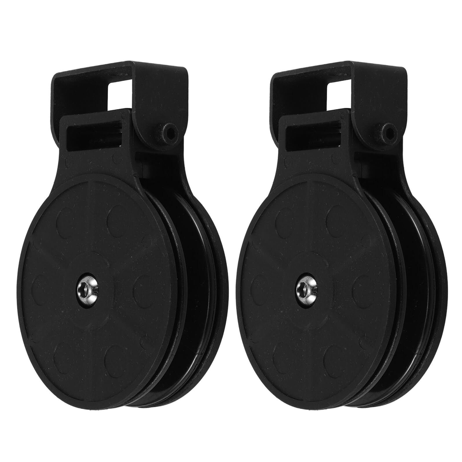 Polea de Fitness Negra 2 Piezas para Equipos de Gimnasio | Abs E Hierro, Uso en Máquina de Ejercicio Doméstica, Paquete Doble para Reemplazo en Entrenamiento