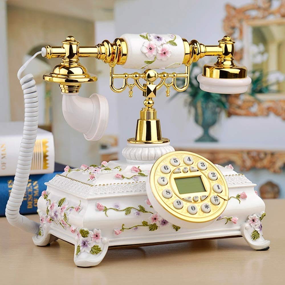 Telefono Fisso/Vintage/Retro Telefono Fisso per Famiglie Telefono Europeo con Filo per Soggiorno Telefono Digitale Antico con Filo Lavoro Squisito di qualità Adatto
