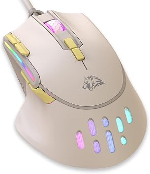 MAGIC-REFINER M2 Wired Gaming Mouse with 6 Types RGB Backlit High Precision Adjustable 12800DPI,PC Gaming Macro Programming Mouse Conform Right Hand Engineering USB Plug Play for Laptop MacMilkshake