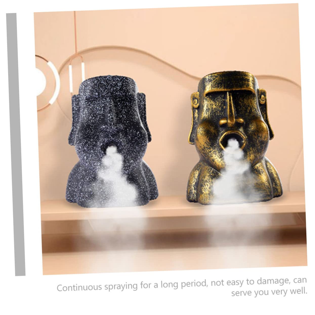 BESTYASH 2 Set Umidificatore e Diffusore Decorativo Moai e Ufficio Design Chic e Capacità Pietra