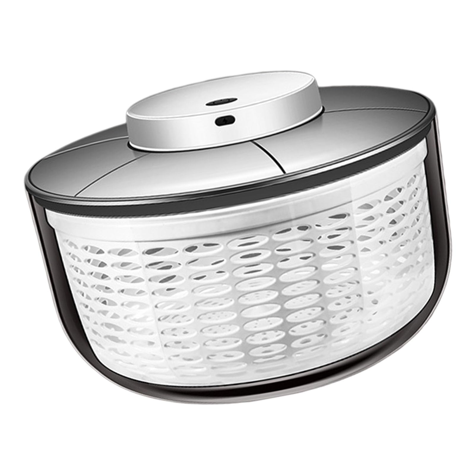 Pangboer A Produce Drying Bowl With Removable Basket, Electric Lid Drive, Salad Prep Container For Tomatoes, Washed Greens, Fruit Electric Salad Spinner Vegetable Dryer Produce Drainer
