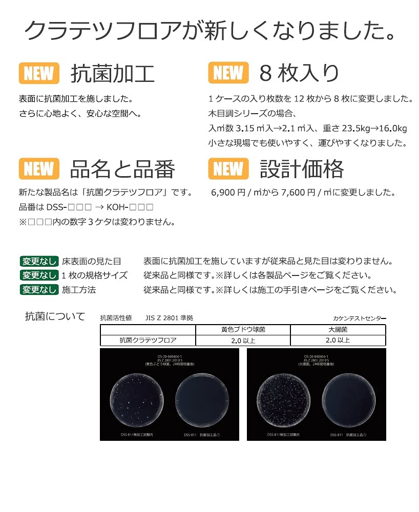 Amazon | NAGATA 抗菌クラテツフロア KOH-312 コンクリートシリーズ 8 