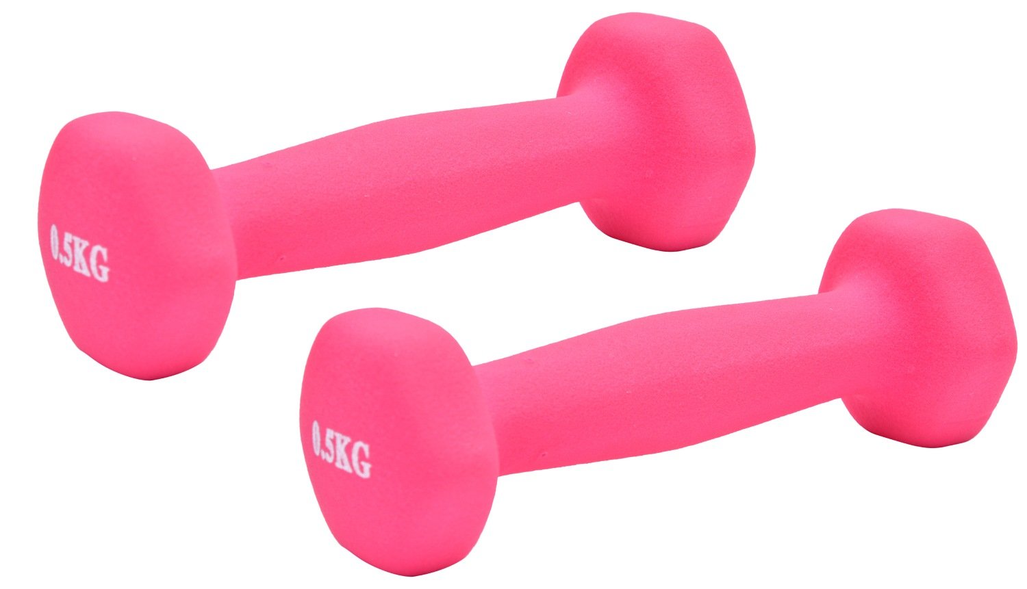 Hexagonal Shaped Neoprene Hand Dumbbells Weights (Pair)- 0.5kg, Anti-Roll Dumbbell Set for Safe Home Fitness Training