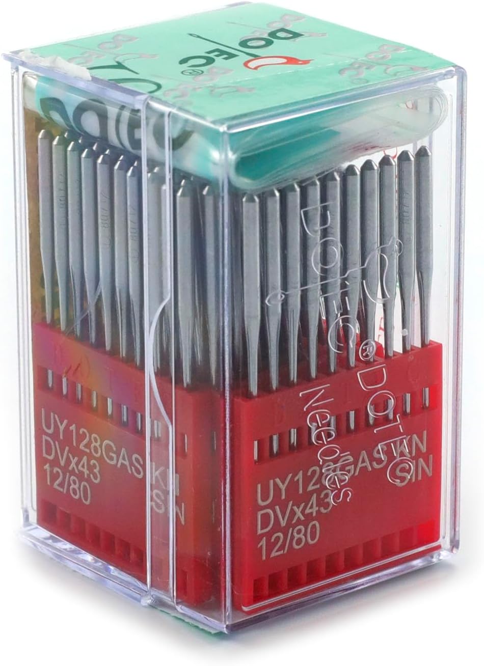 Blooy - UY128GAS KN (Small-Ball Point) Needle for Industrial Coverstitch (Flatlock) Sewing Machine TVX3 DVX43 (100 PCS) (Size 12)