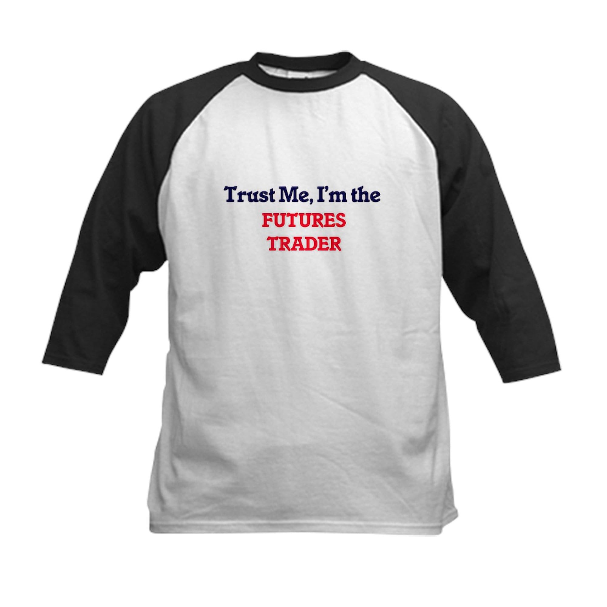 CafePress Trust Me, I'm The Futures Trader Baseball Jersey Kids Cotton Baseball Jersey, 3/4 Raglan Sleeve Shirt Black/White