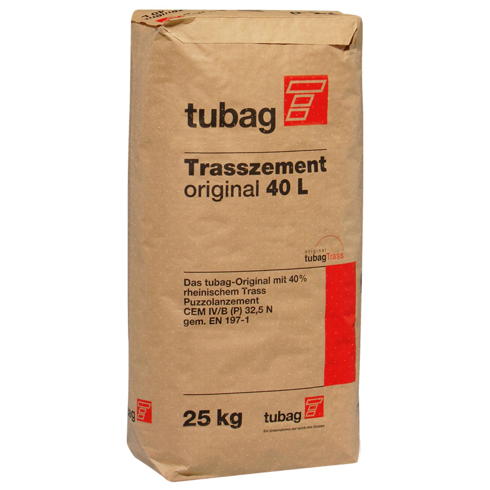 tubag Trasszement TZ-o Original | 40 Liter 25kg pro Sack (42)